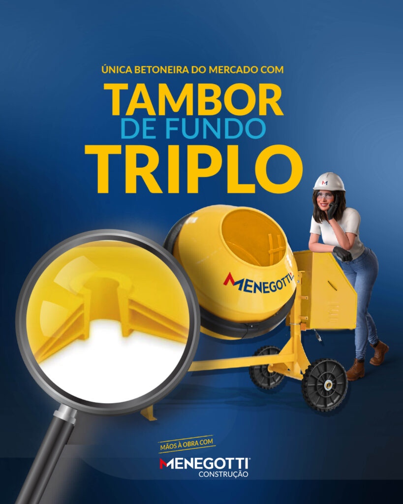 Única betoneira do mercado com fundo triplo