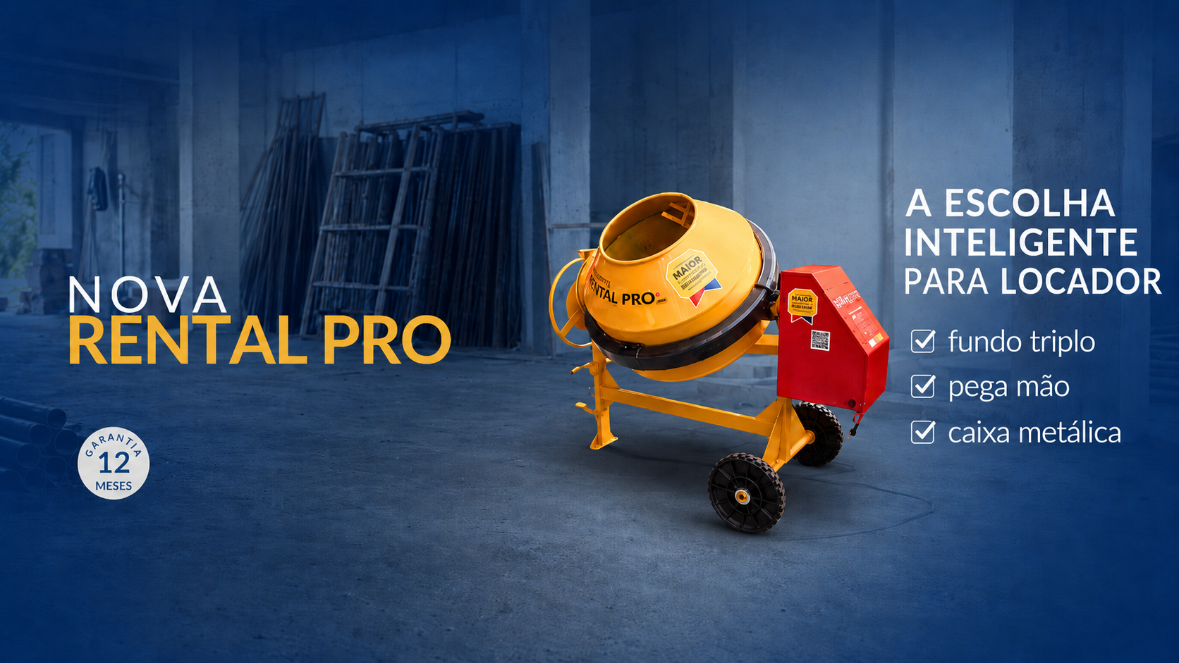 Betoneira Rental Pro Menegotti: qualidade profissional para o mercado de locação